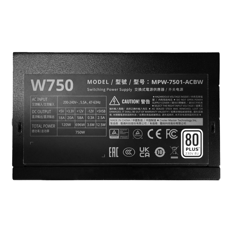 750W 80PLUS WHITE 230V EU-5